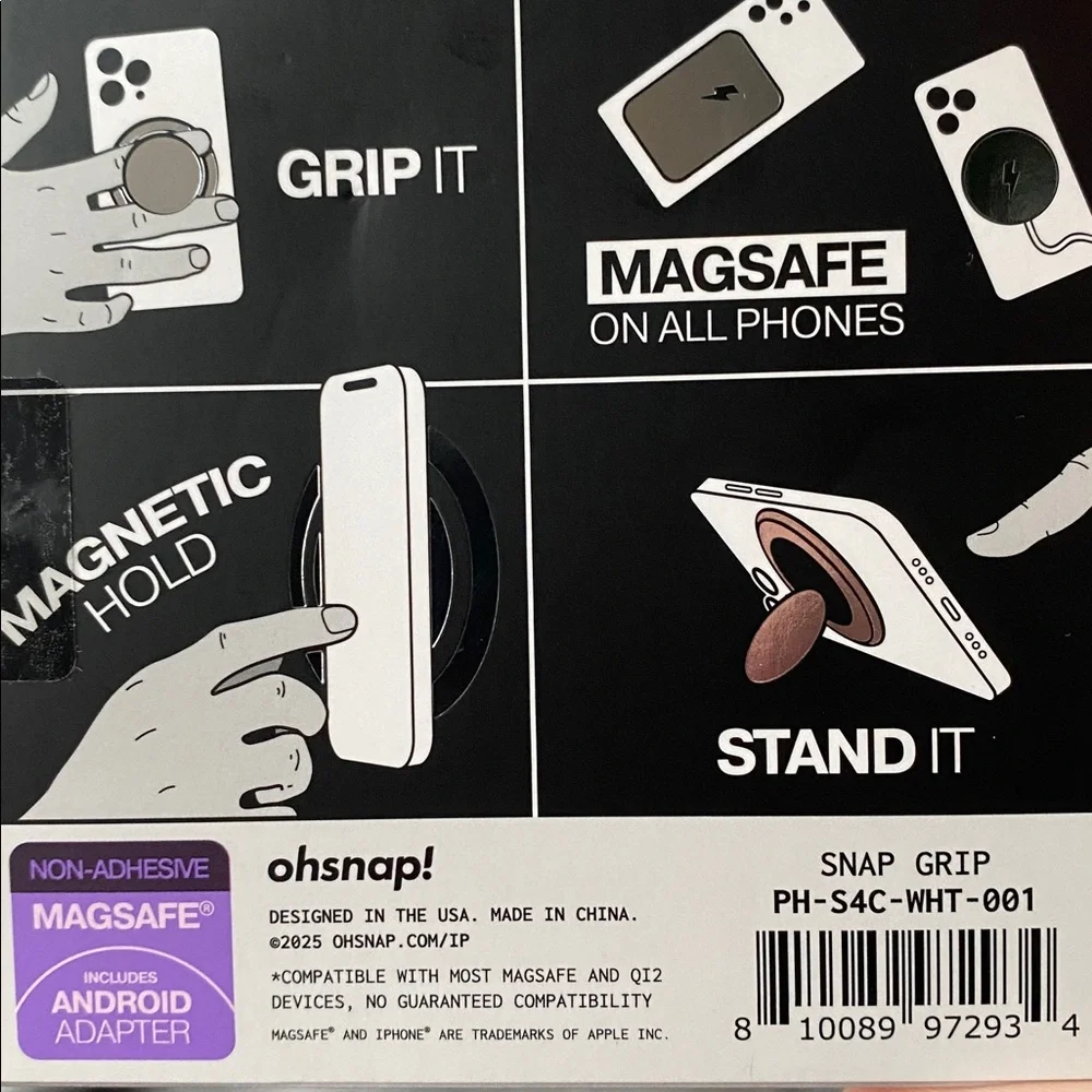 ✨OhSnap! - “Snap Grip Luxe” 2PC Bundle Magnetic Phone Grip - New/Sealed✨
